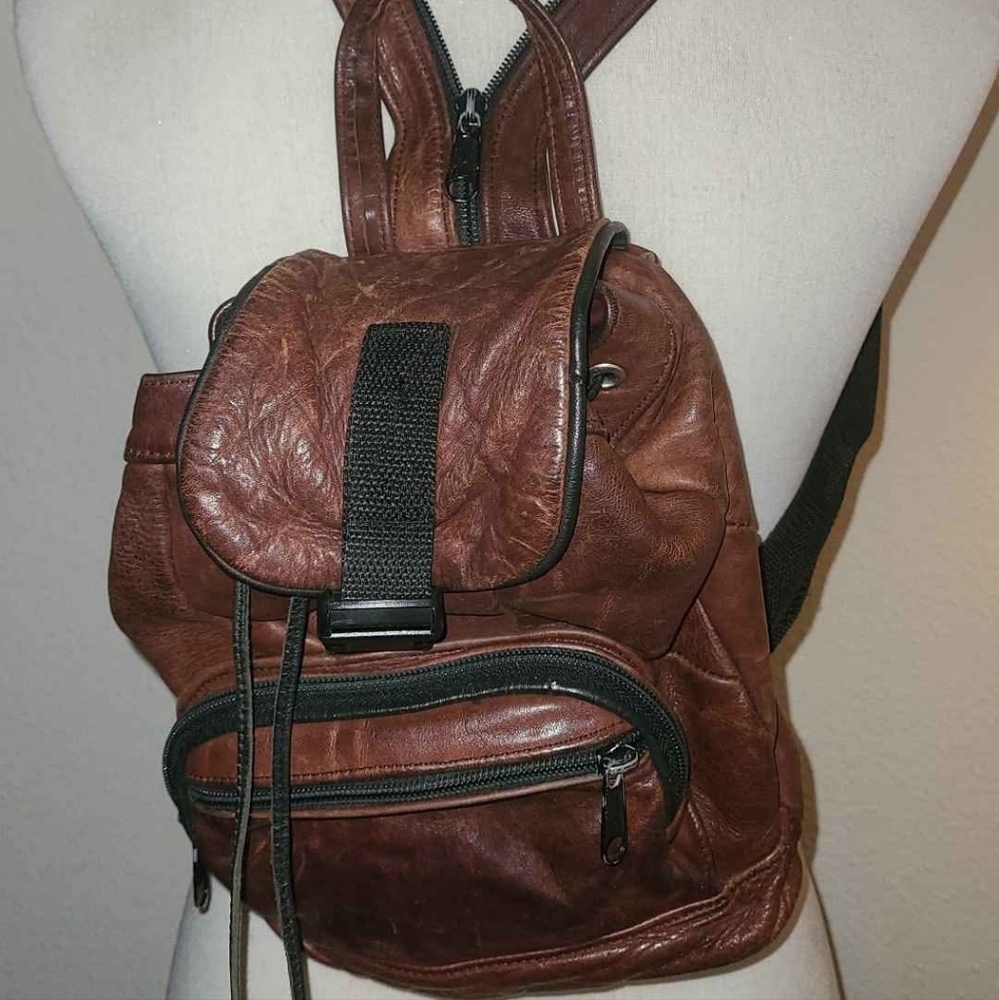 Brown Leather Backpack